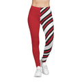 Red, black and white Striped Women's Leggings, Cincinnati baseball themed leggings, cute yoga pants, Holiday leggings, gift, casual, yoga