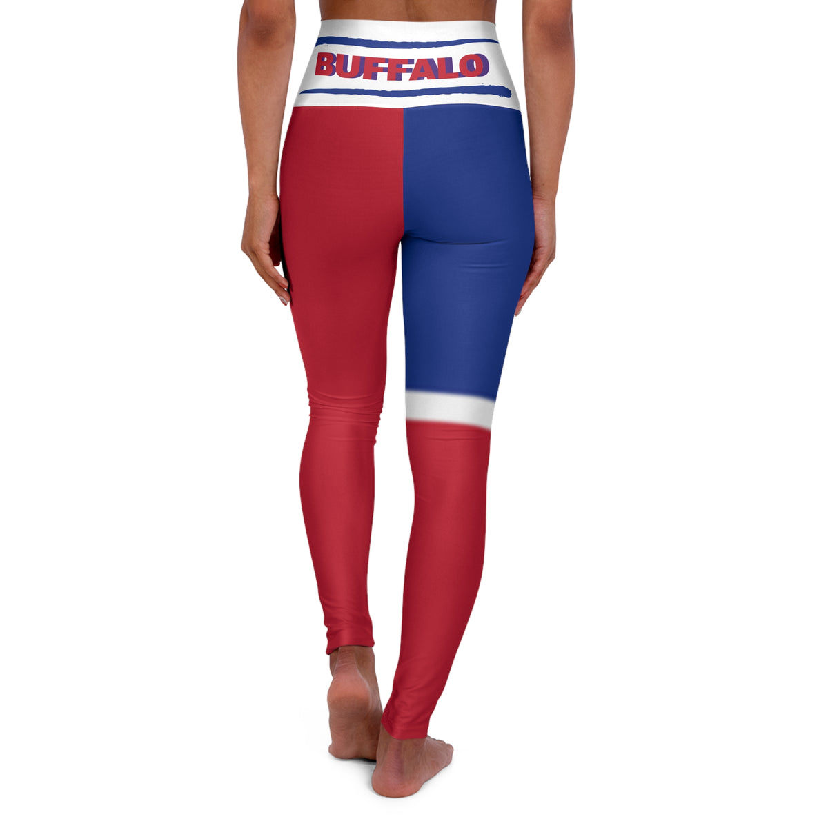 Buffalo Football Themed High Waisted Yoga Leggings, Bills Leggings,  Women's Leggings, Cute Buffalo bills Leggings, gift, yoga pants