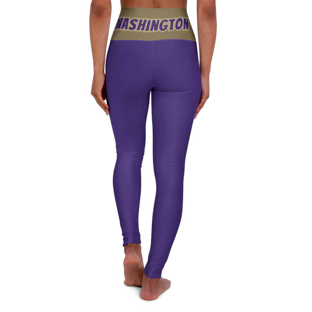 Purple and gold High Waisted Yoga Leggings, cute yoga pants,  Women's Leggings,  gift for alumni, gift for student, gift
