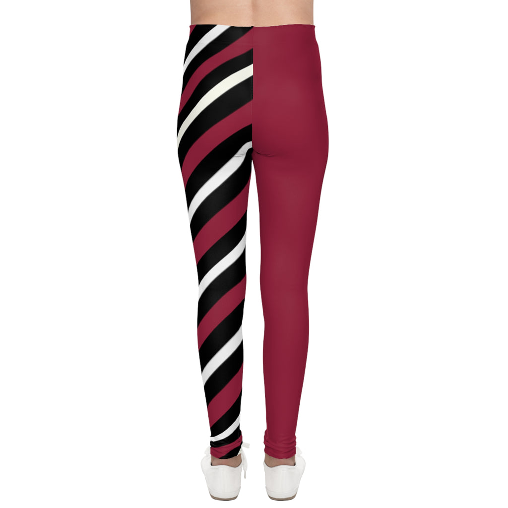 Red, Black and White Striped Youth Leggings, Arizona Football Themed Kids Leggings, Matching Leggings, Mommy and Me Matching, Gift