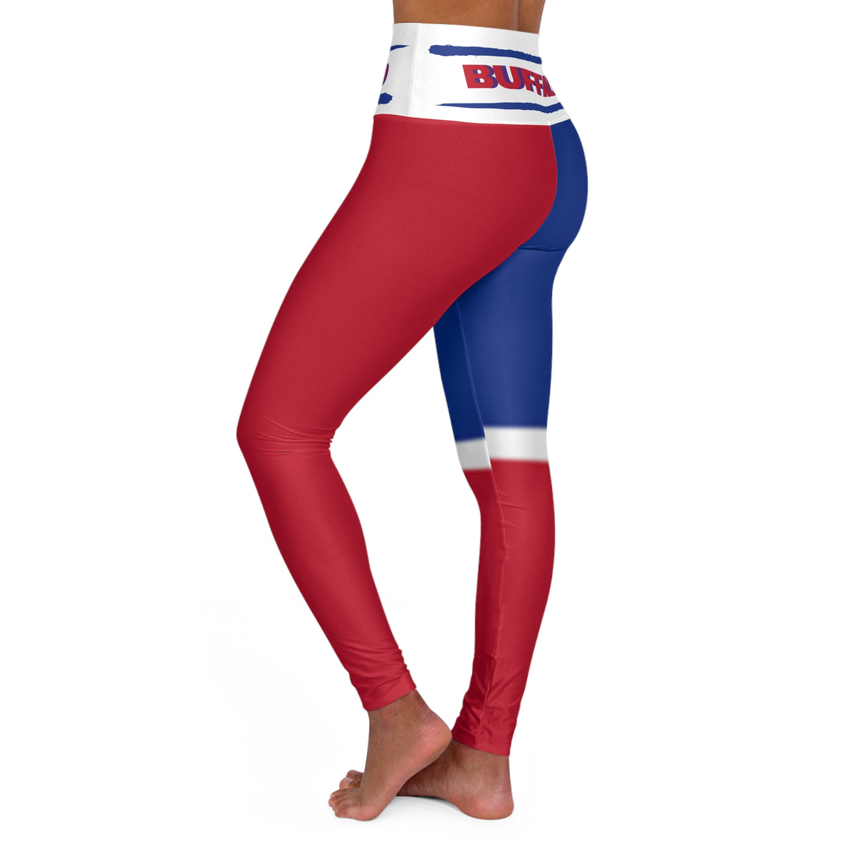 Buffalo Football Themed High Waisted Yoga Leggings, Bills Leggings,  Women's Leggings, Cute Buffalo bills Leggings, gift, yoga pants