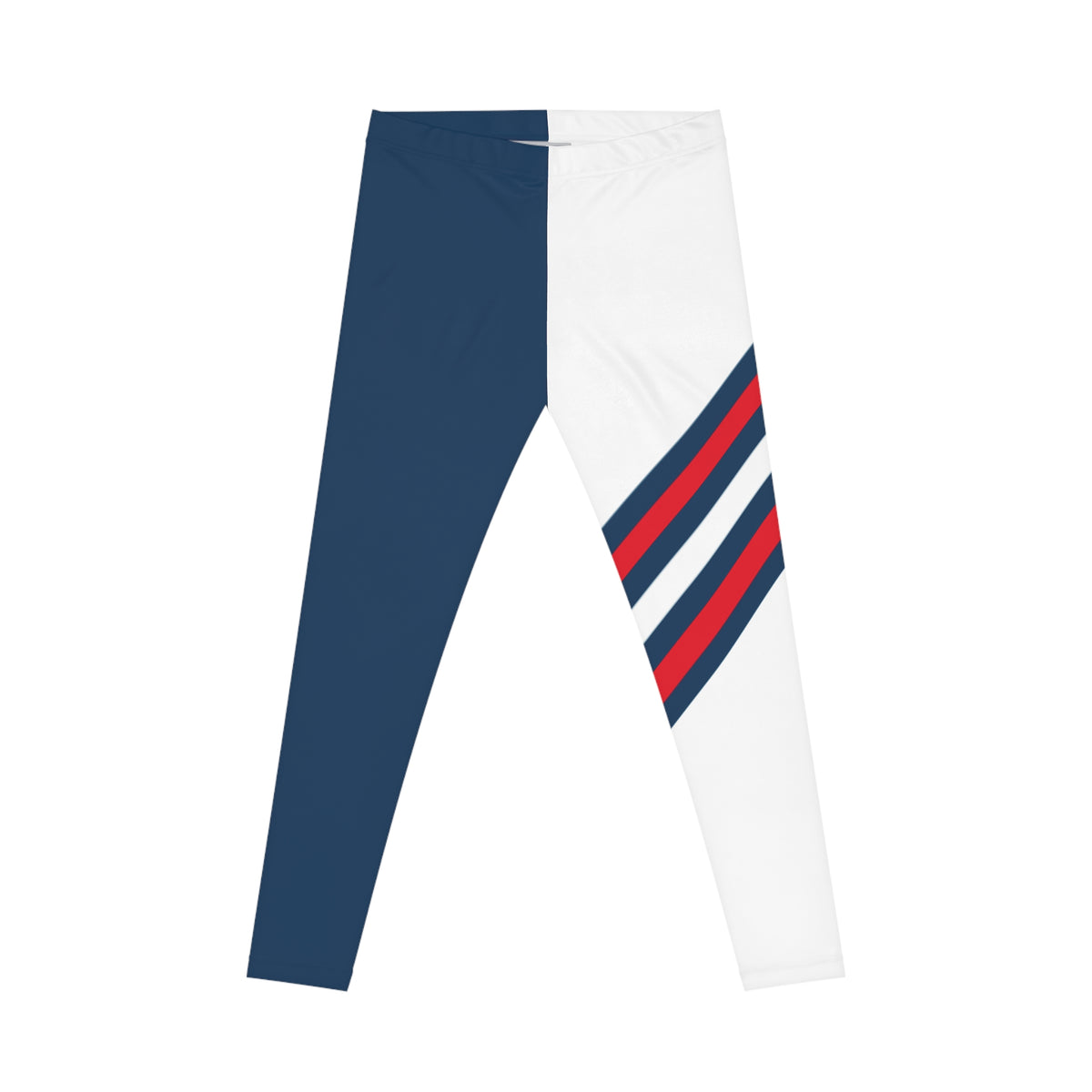 Red, white and blue striped Women's Leggings,  Cleveland baseball themed leggings, Women's casual leggings,  cute yoga pants, gift