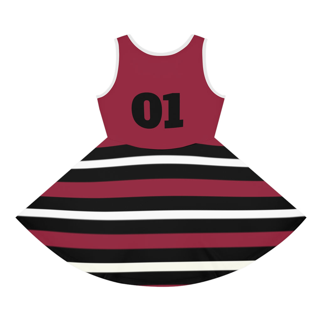 Red and Black striped girls dress, Arizona Football themed dress, Toddler dress, game day outfit, Matching Dress, Christmas gift