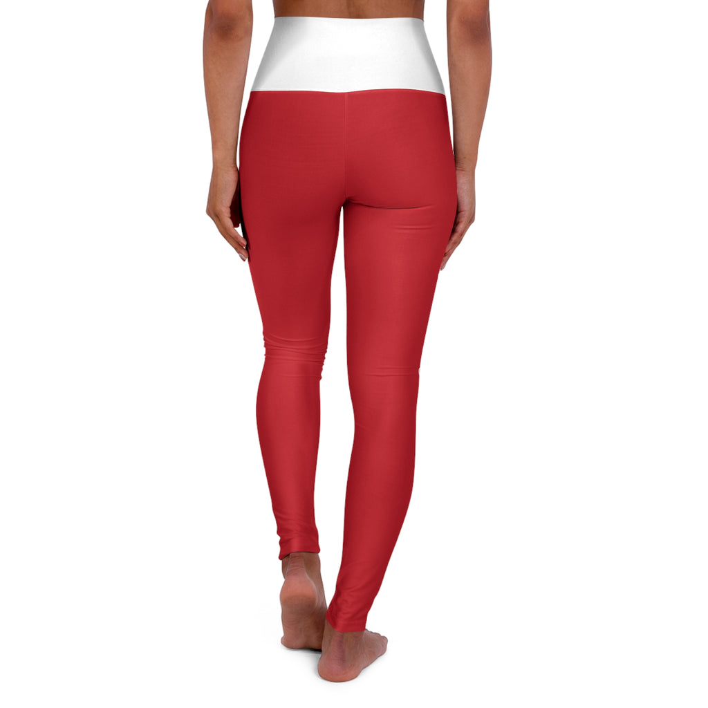 Women's Detroit Hockey Themed High Waisted Yoga Leggings,  Red Wings Leggings, Women's yoga pants, cute leggings, gift