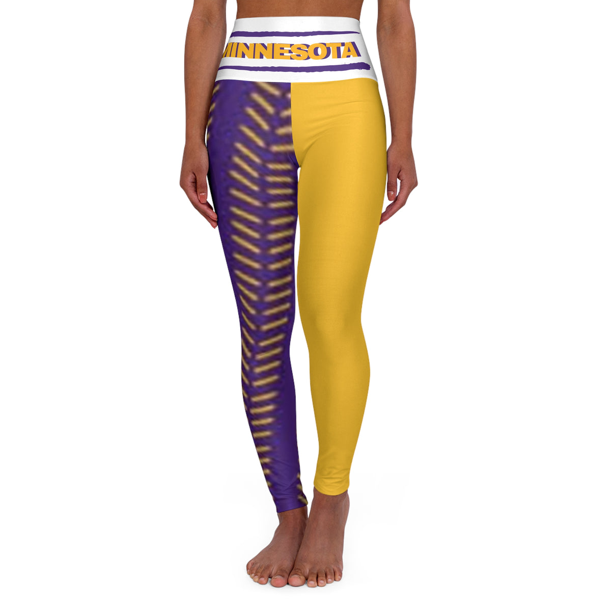 Minnesota Football Themed High Waisted Yoga Leggings