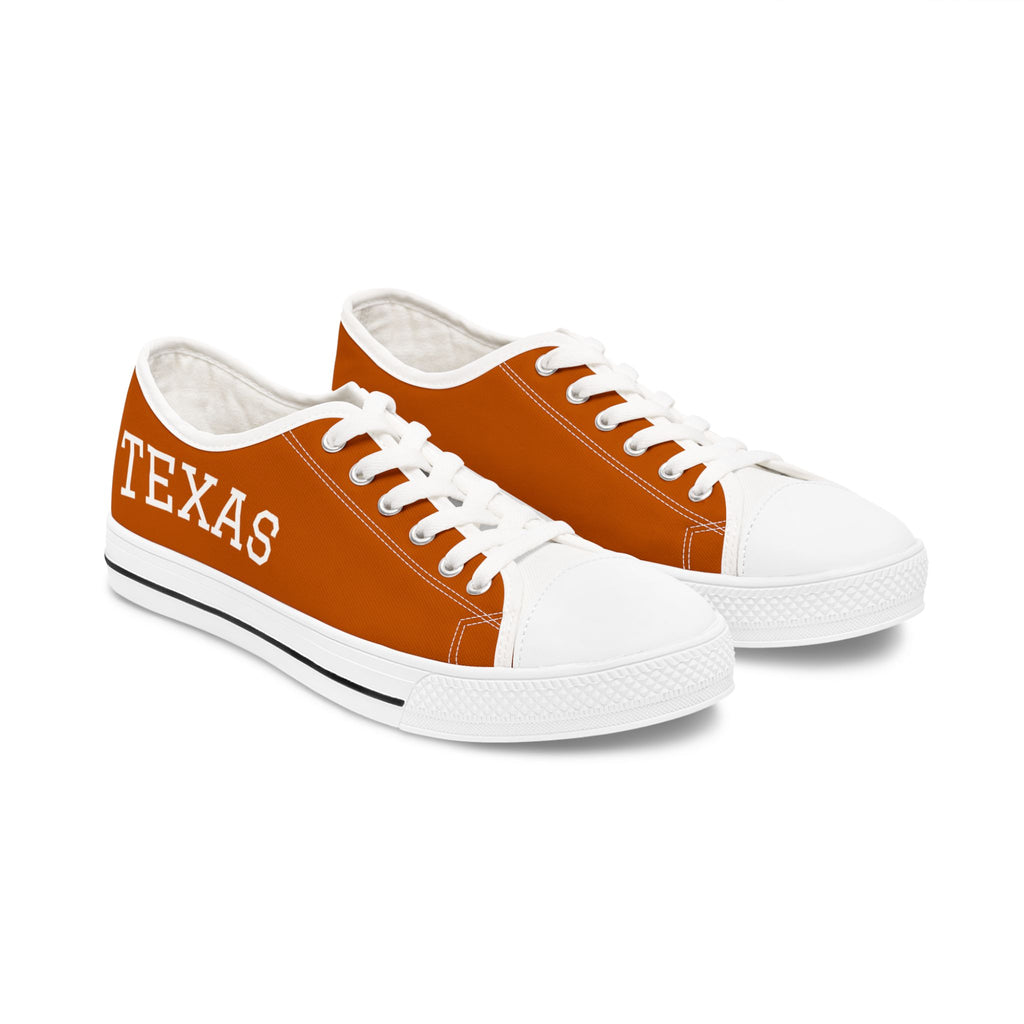 Texas Sneakers, Low Top Sneakers, Orange and White tennis shoes, Women's shoes, Football fan shoes, game day shoes, alumni gift, college fan