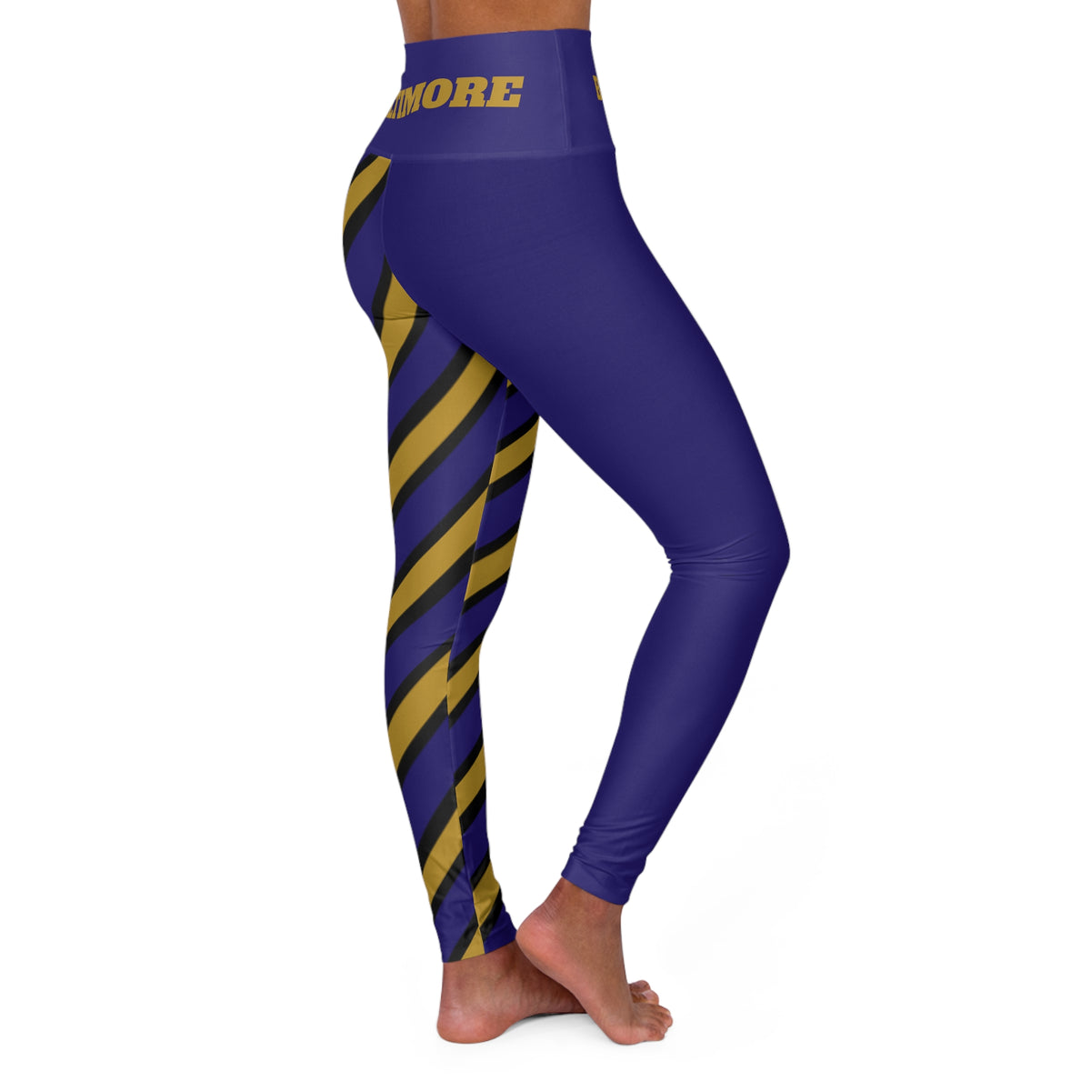 Purple and Gold High Waisted Yoga Leggings, Sporty yoga pants, Baltimore Themed Leggings, game day pants, gift for her, football fan