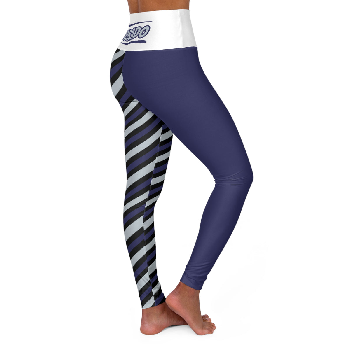 Purple High Waisted Yoga Leggings, Colorado baseball themed leggings, cute women's leggings, cute yoga pants, gift baseball fan pants