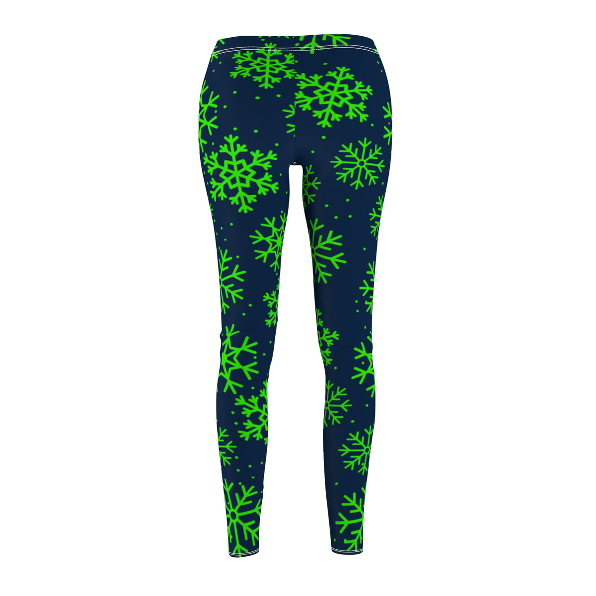 Blue and Green Snowflakes Leggings, Women's Christmas Leggings, Seattle football themed pants, Winter yoga pants, Holiday leggings, Gift