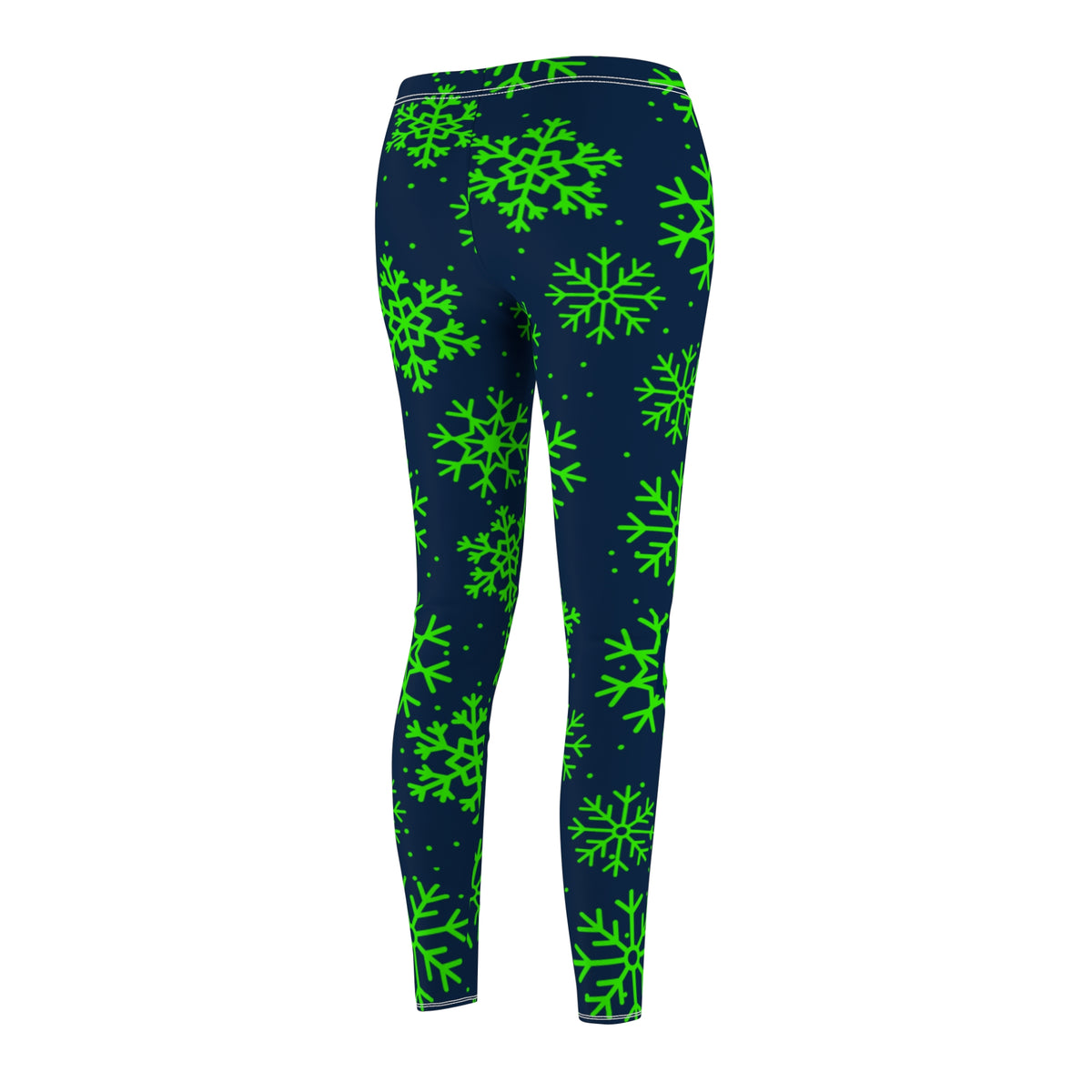 Blue and Green Snowflakes Leggings, Women's Christmas Leggings, Seattle football themed pants, Winter yoga pants, Holiday leggings, Gift