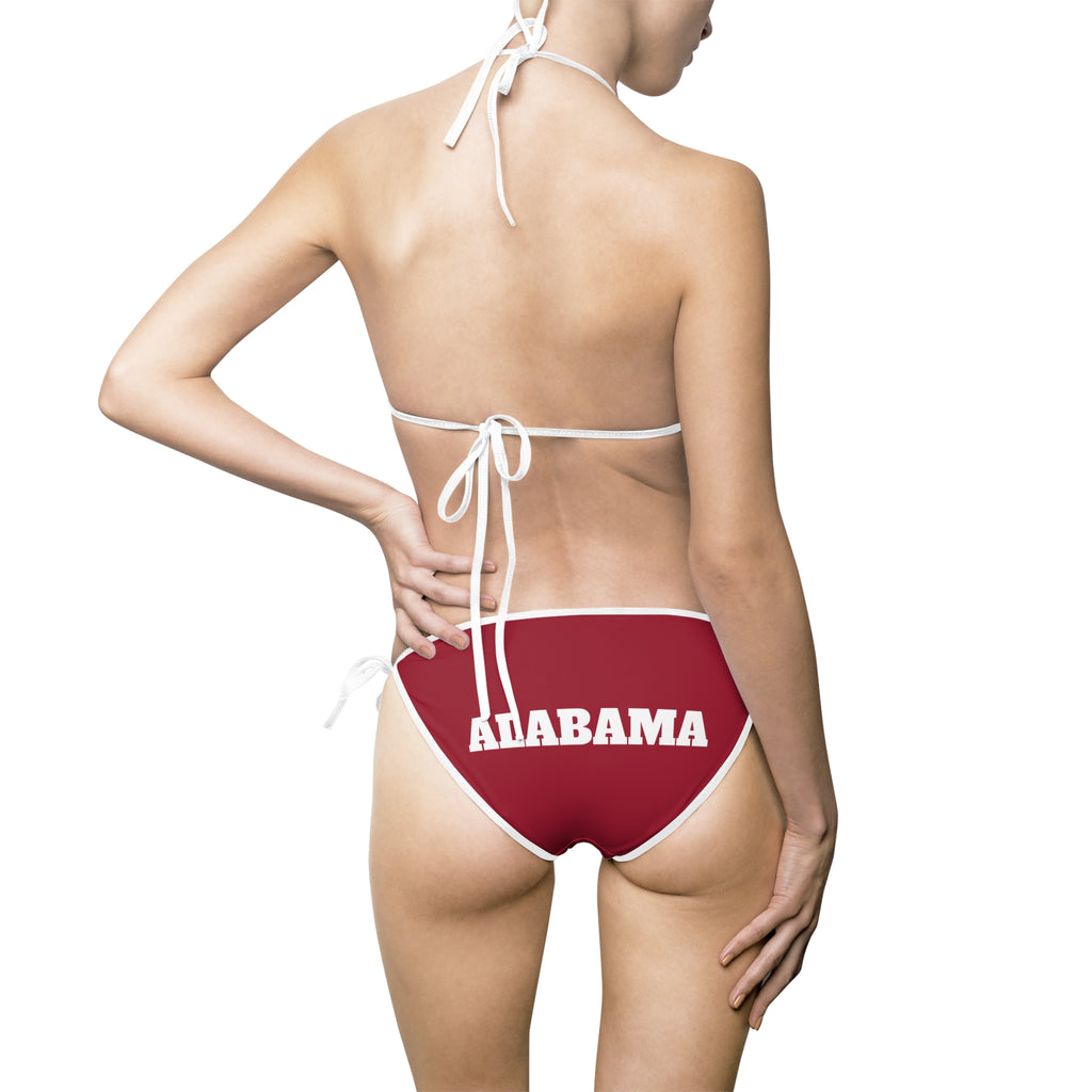 Alabama Bikini, Crimson and White swimsuit, college gear, matching swimsuit, alumni gift, student gear, football fan, cute swimsuit, gift