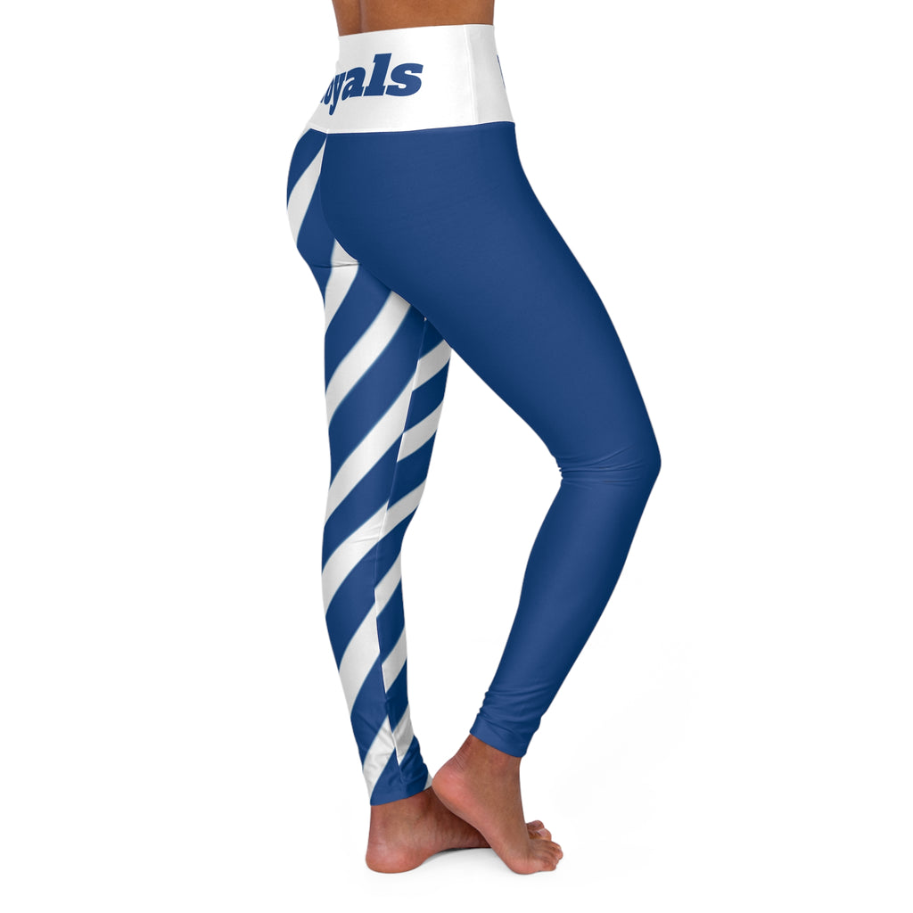 Blue Stripe High Waisted Yoga Leggings, Activewear for Fitness, Comfortable Leggings for Yoga, Exercise & Athleisure