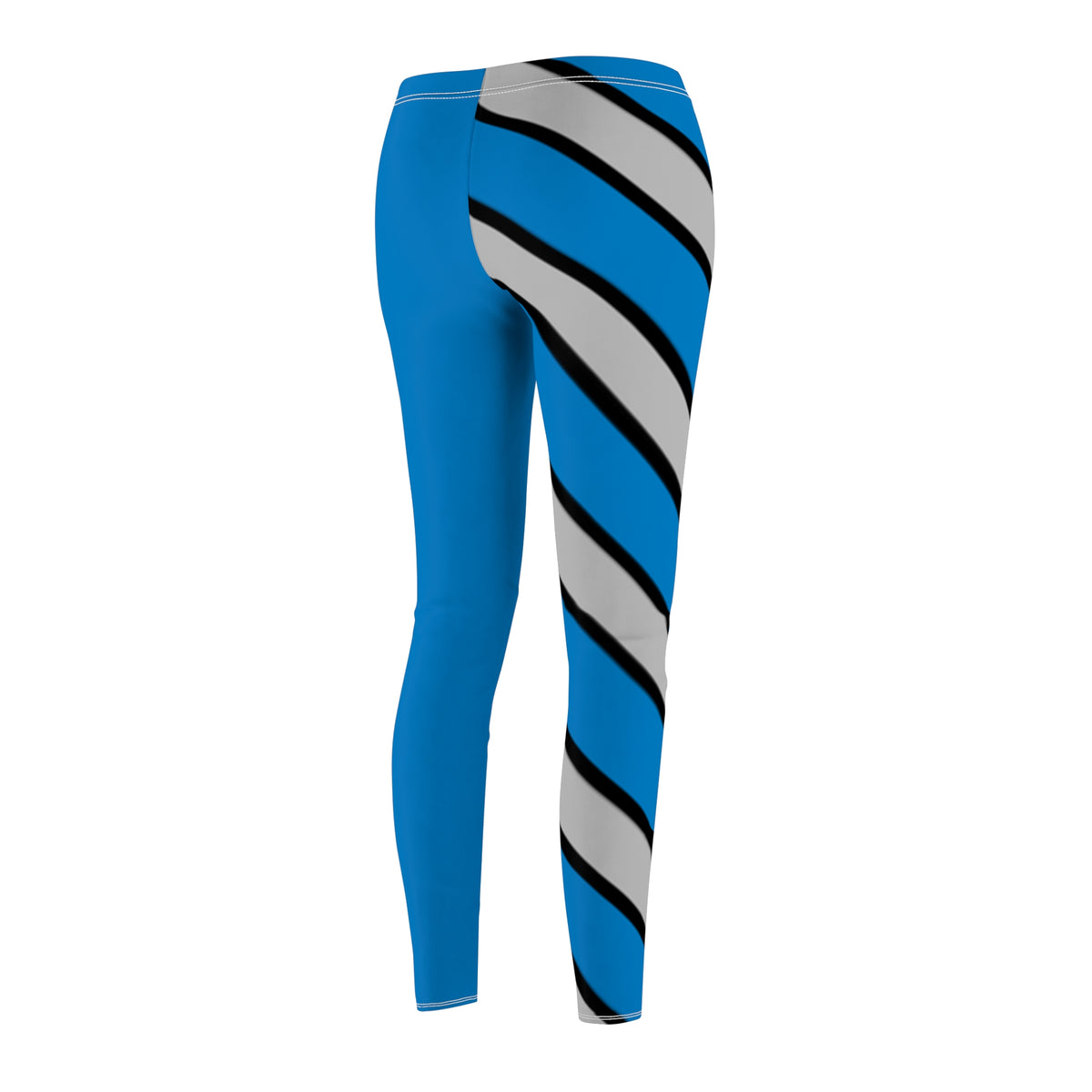 Blue and Grey Striped Leggings, Carolina Football Themed pants, Football fan gift, Game day leggings, Christmas gift