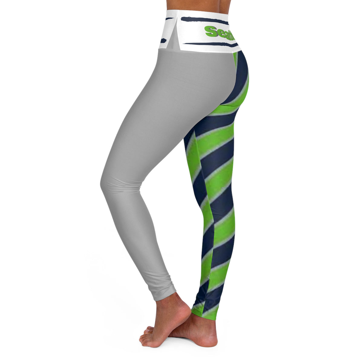 Seattle Football Themed High Waisted Yoga Leggings
