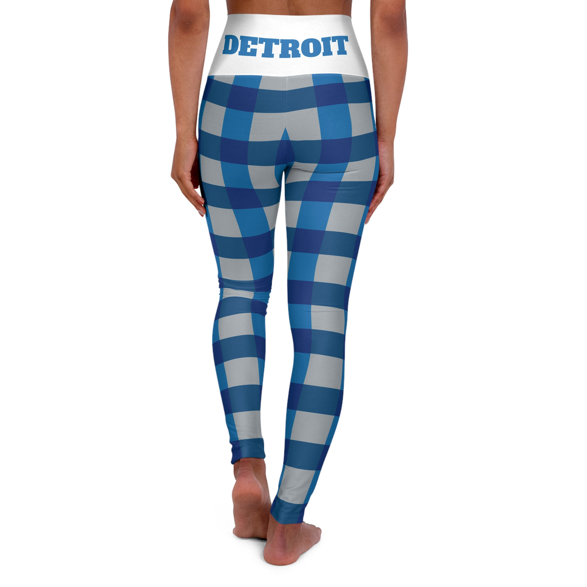 Blue, Grey, and White leggings, Detroit Football Themed Leggings, Football fan leggings, Detroit Fan gear, Women's Leggings, Gift