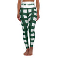 Green and white Plaid Leggings, cute yoga Leggings, New York themed leggings, football fan pants, game day clothes, Women's Leggings,  gift
