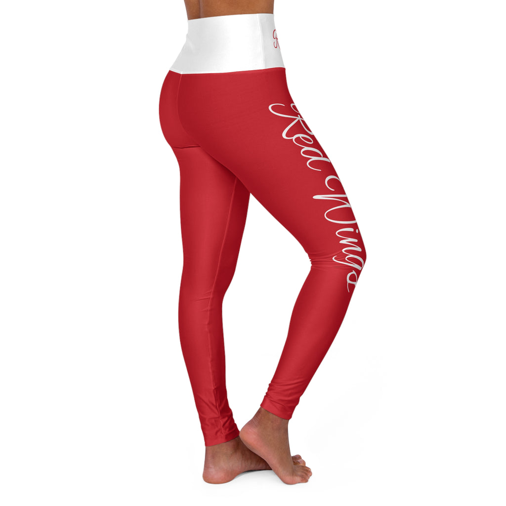Women's Detroit Hockey Themed High Waisted Yoga Leggings,  Red Wings Leggings, Women's yoga pants, cute leggings, gift