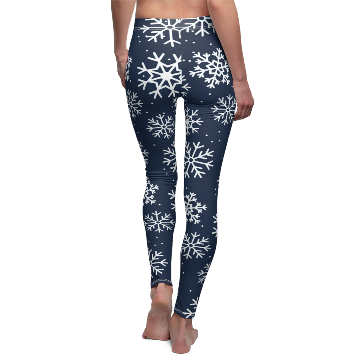 Blue and White Snowflakes Leggings, Winter Snowflake Pattern Leggings, Dallas football themed leggings, Women's yoga pants, game day pants