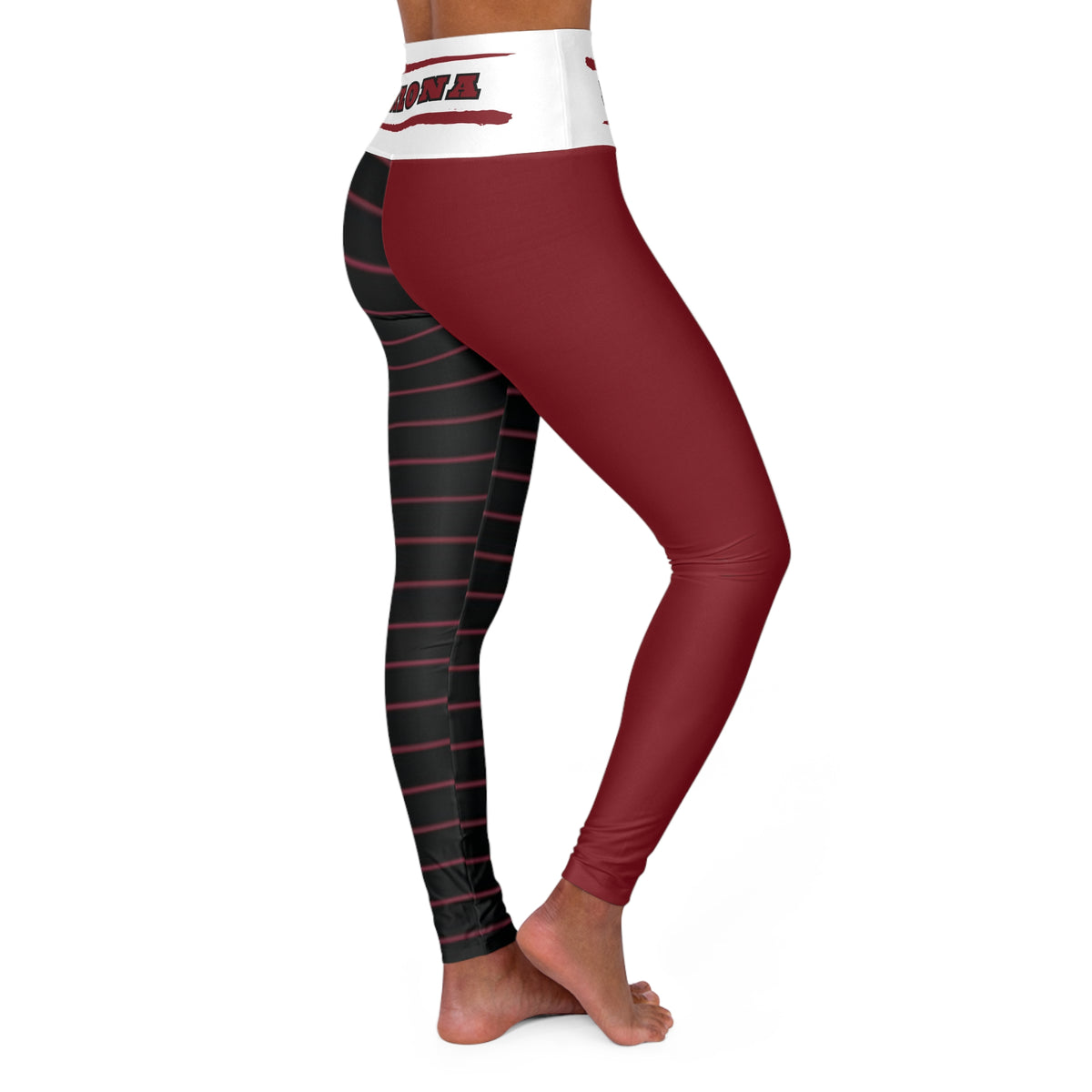 Arizona Football Themed High Waisted Yoga Leggings, Women's Cardinals leggings, Cardinals football fan pants, cute leggings, gift for her