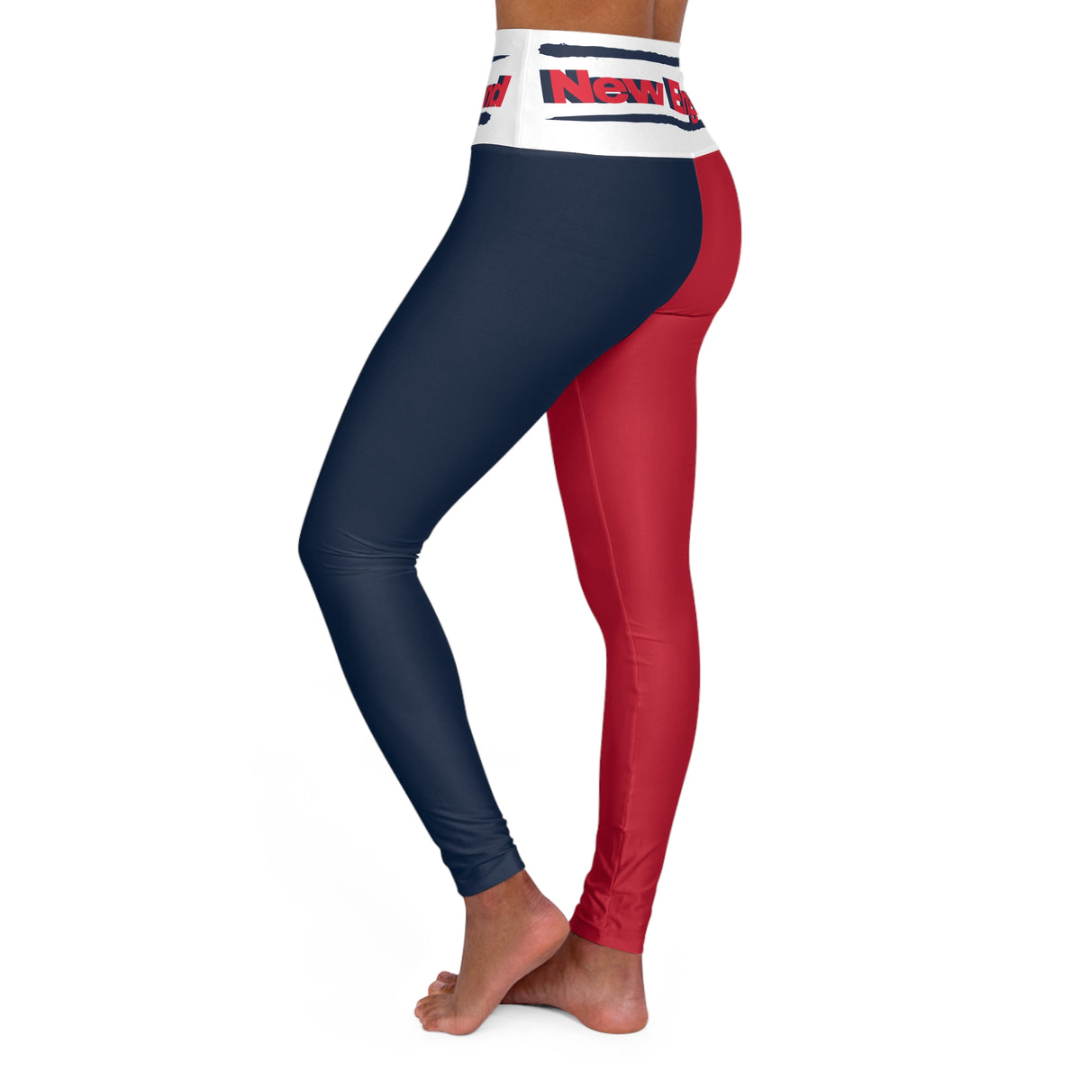 New England Football Themed High Waisted Yoga Leggings