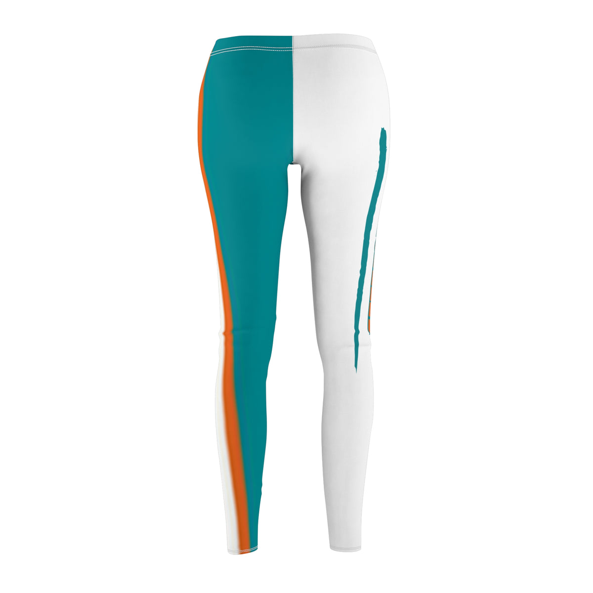 Miami Football Themed Leggings,  Women's Leggings,  Cute Dolphins Leggings, Dolphins Football Leggings, Yoga Pants, Gift
