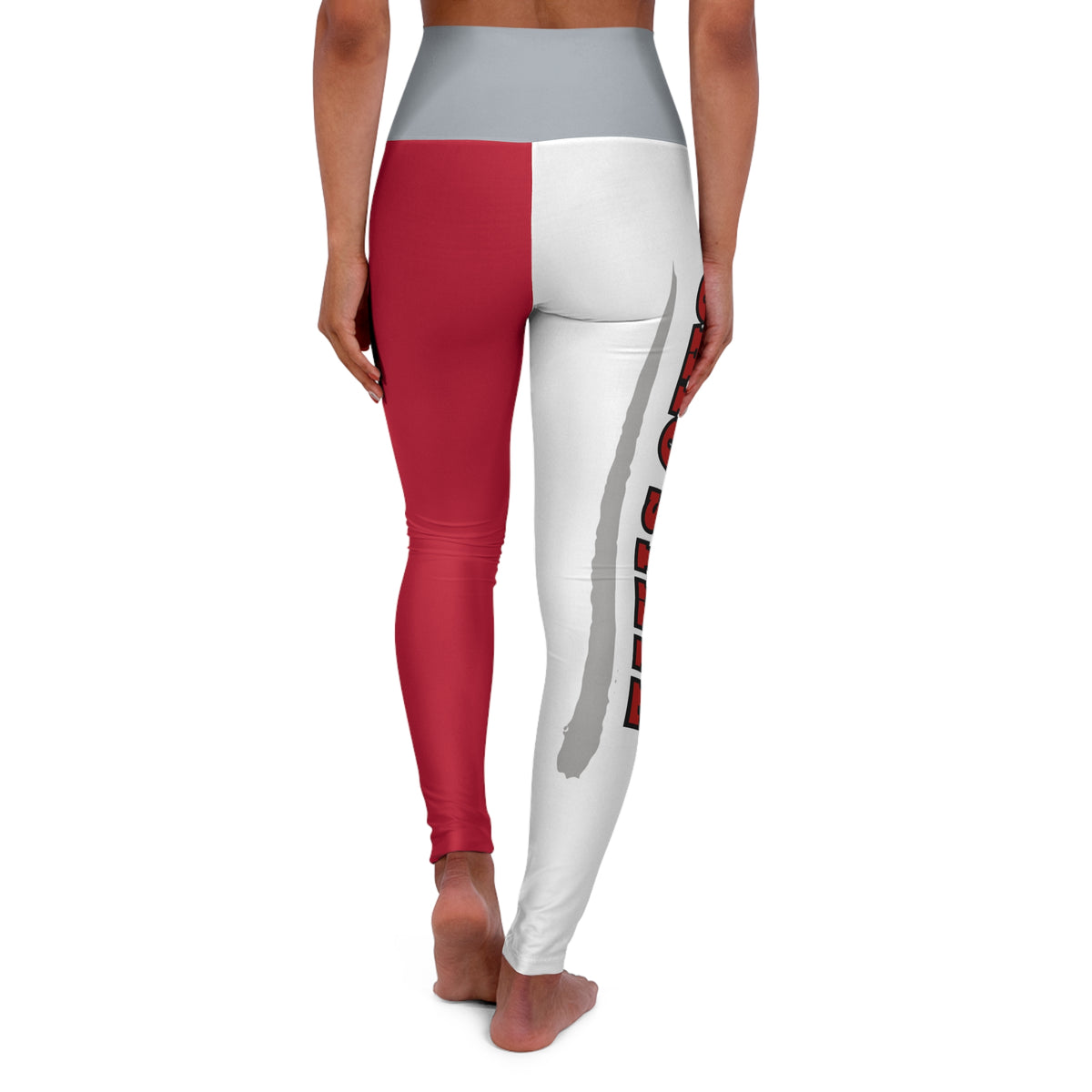 Ohio State Themed High Waisted Yoga Leggings