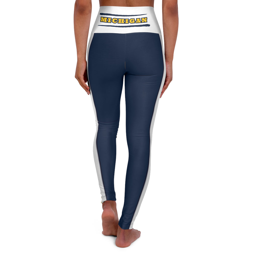 University of Michigan Themed High Waisted Yoga Leggings