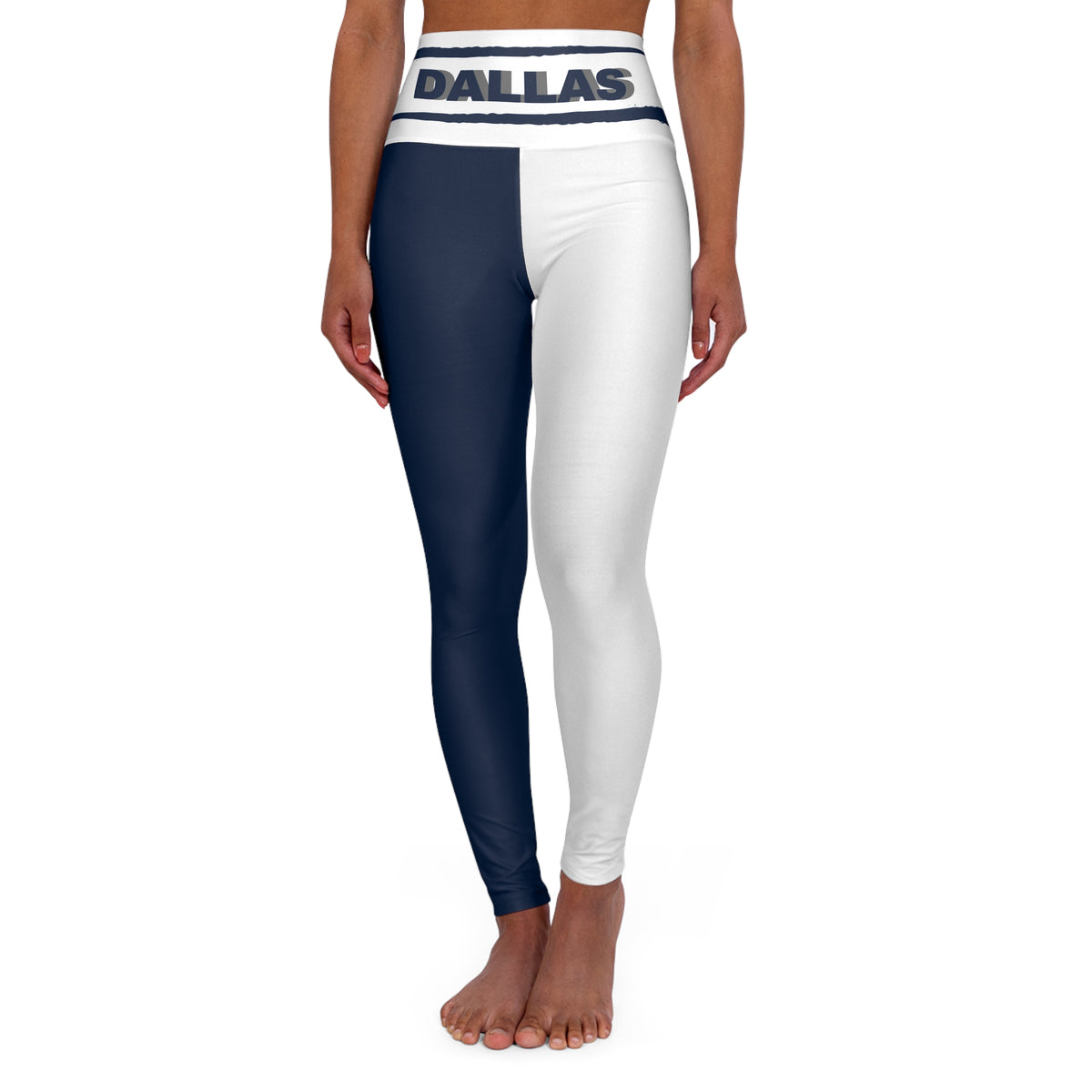 Womens Dallas Football Themed High Waisted Yoga Leggings