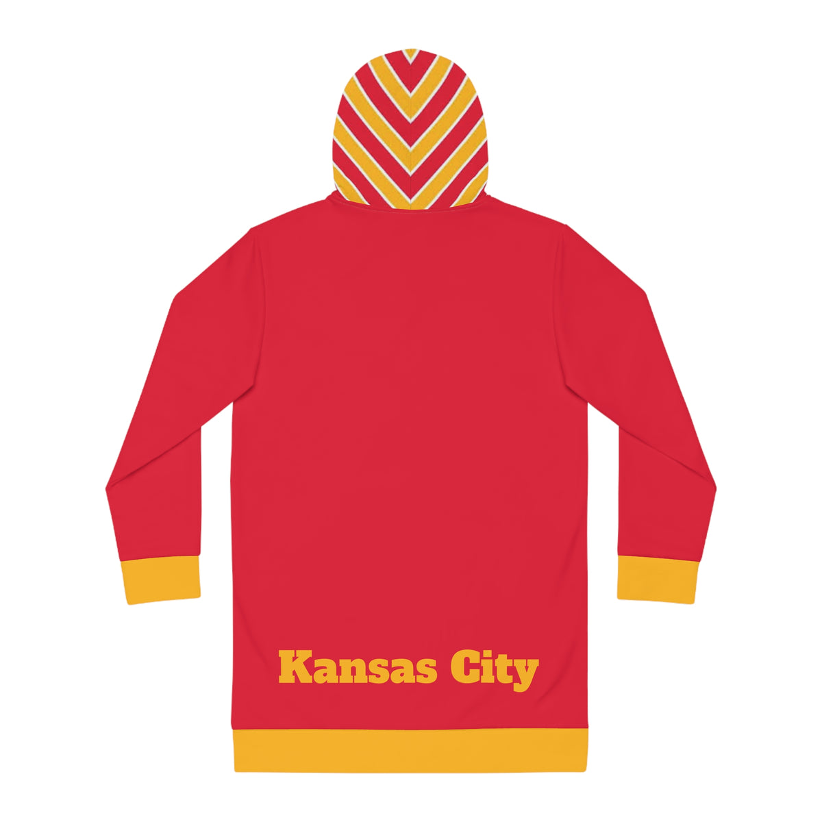 Red and Gold Women's Hoodie Dress, Kansas City Football Themed sweater dress, cute hoodie, KC Hoodie, Kansas City Hoodie, gift