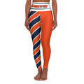 Denver Football Themed High Waisted Yoga Leggings, Women's Broncos leggings, gift for women, cute broncos yoga pants
