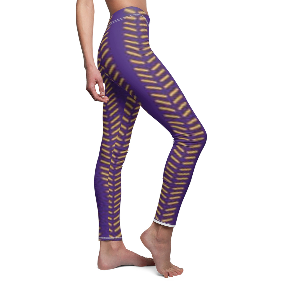 Women's Minnesota Football Themed, Purple and Gold Leggings