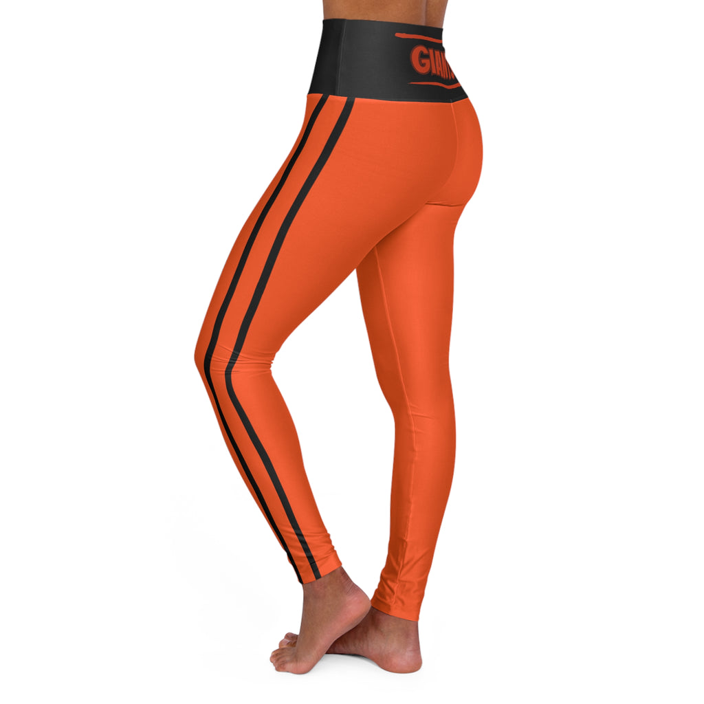 Orange and Black Women's Leggings, San Francisco Baseball Themed Leggings, Game day Pants, Cute Yoga pants, Gift, SF Leggings,