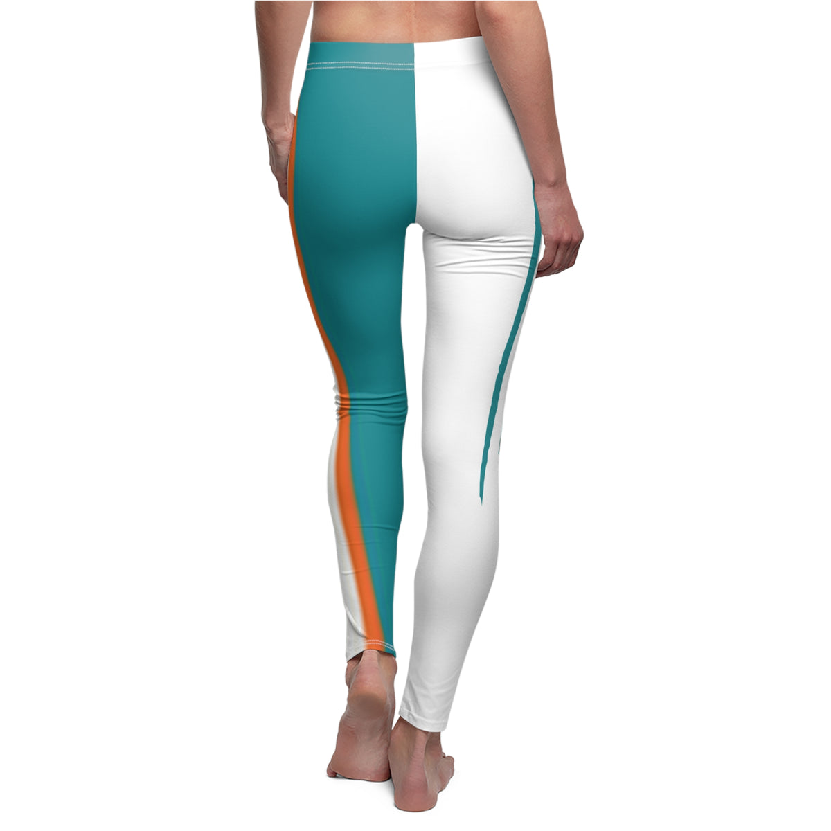 Miami Football Themed Leggings,  Women's Leggings,  Cute Dolphins Leggings, Dolphins Football Leggings, Yoga Pants, Gift