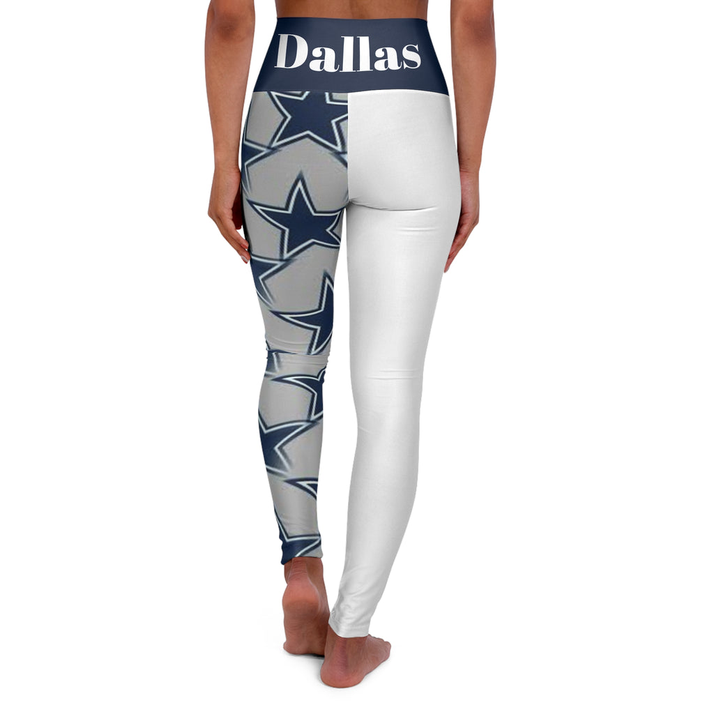 Women's Dallas Football Team Themed High Waisted Yoga Leggings