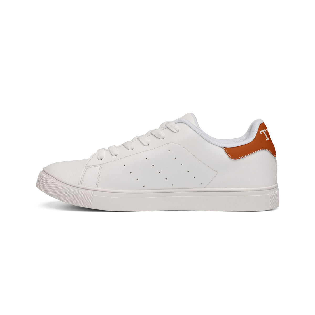 Texas tennis shoes, Low-Top Leather Sneakers, Unisex sneakers, orange and white shoes, college fan shoes, game day shoes, alumni gift