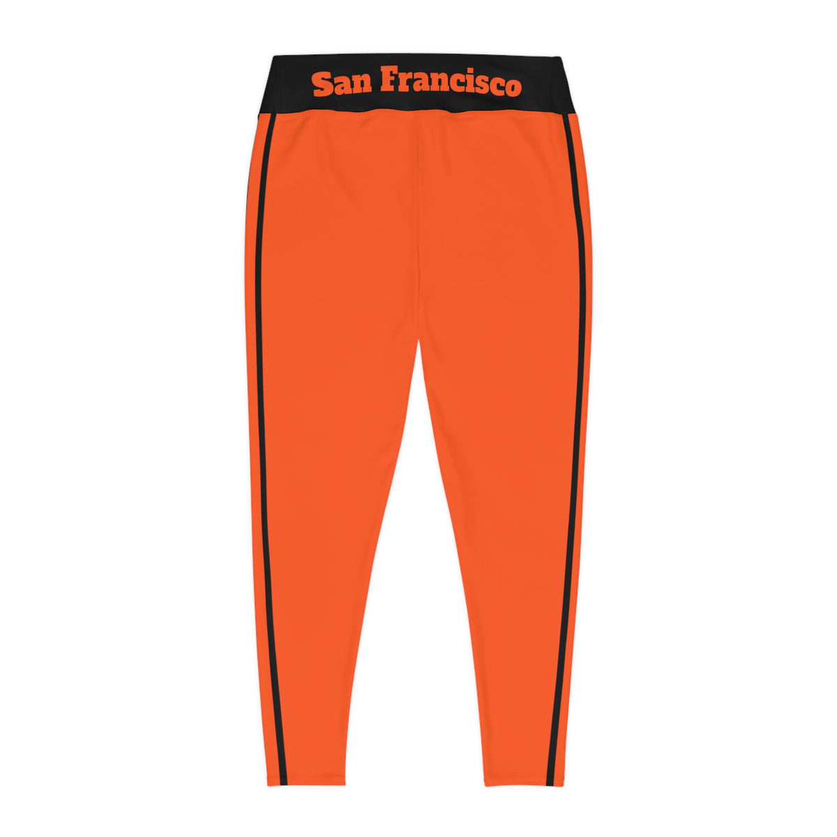 San Francisco Plus Size Leggings, Orange and black leggings, san francisco baseball themed leggings, game day, baseball fan leggings, gift