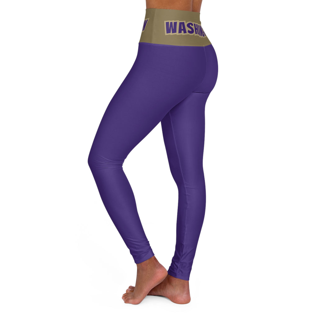 Purple and gold High Waisted Yoga Leggings, cute yoga pants,  Women's Leggings,  gift for alumni, gift for student, gift
