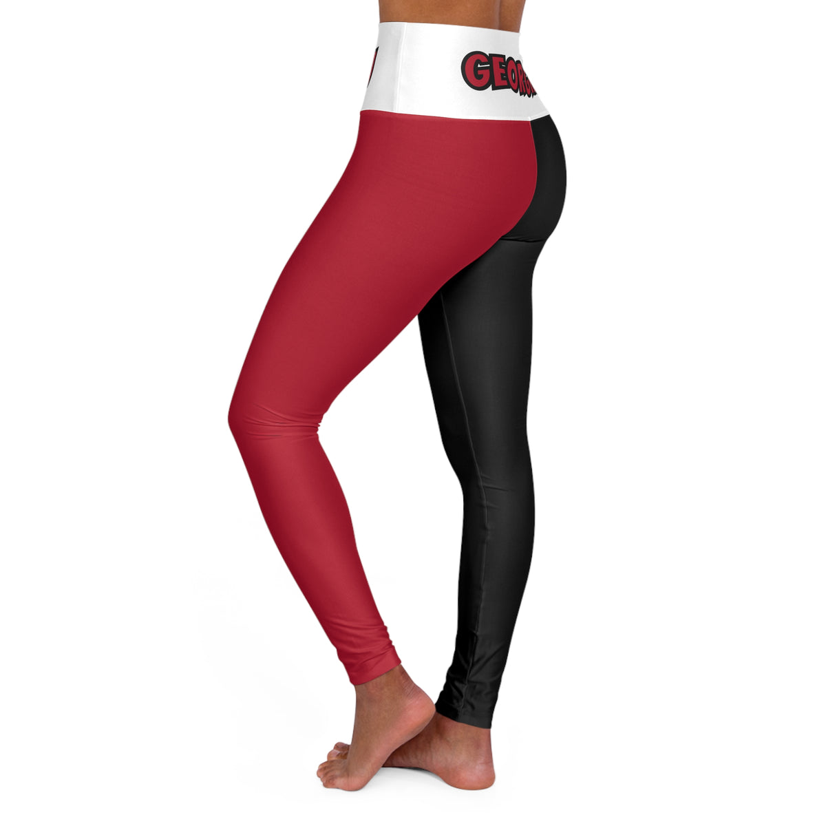 Red and black High Waisted Yoga Leggings,  Women's Leggings,  cute yoga  pants,  alumni gift, gift for student, gift