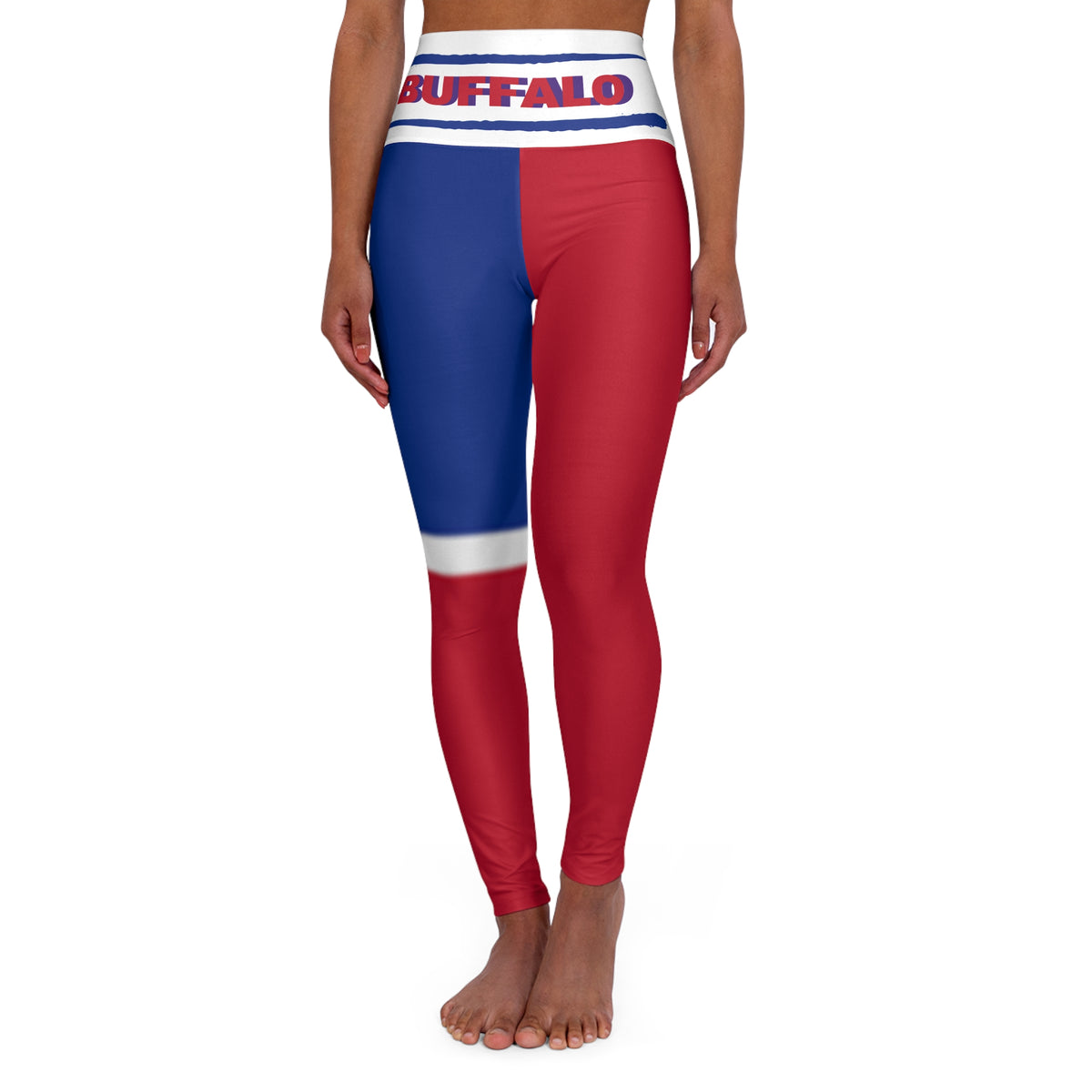 Buffalo Football Themed High Waisted Yoga Leggings, Bills Leggings,  Women's Leggings, Cute Buffalo bills Leggings, gift, yoga pants