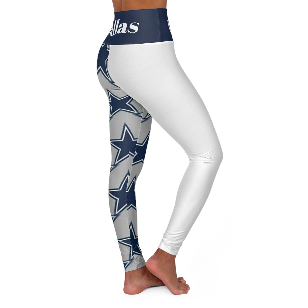 Women's Dallas Football Team Themed High Waisted Yoga Leggings
