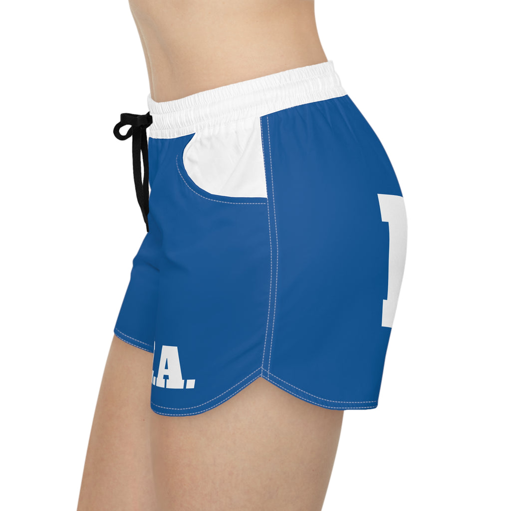 Blue and White Women's Shorts, Los Angeles Baseball Themed shorts, Cute shorts, game day shorts, l.a. Baseball,  LA shorts