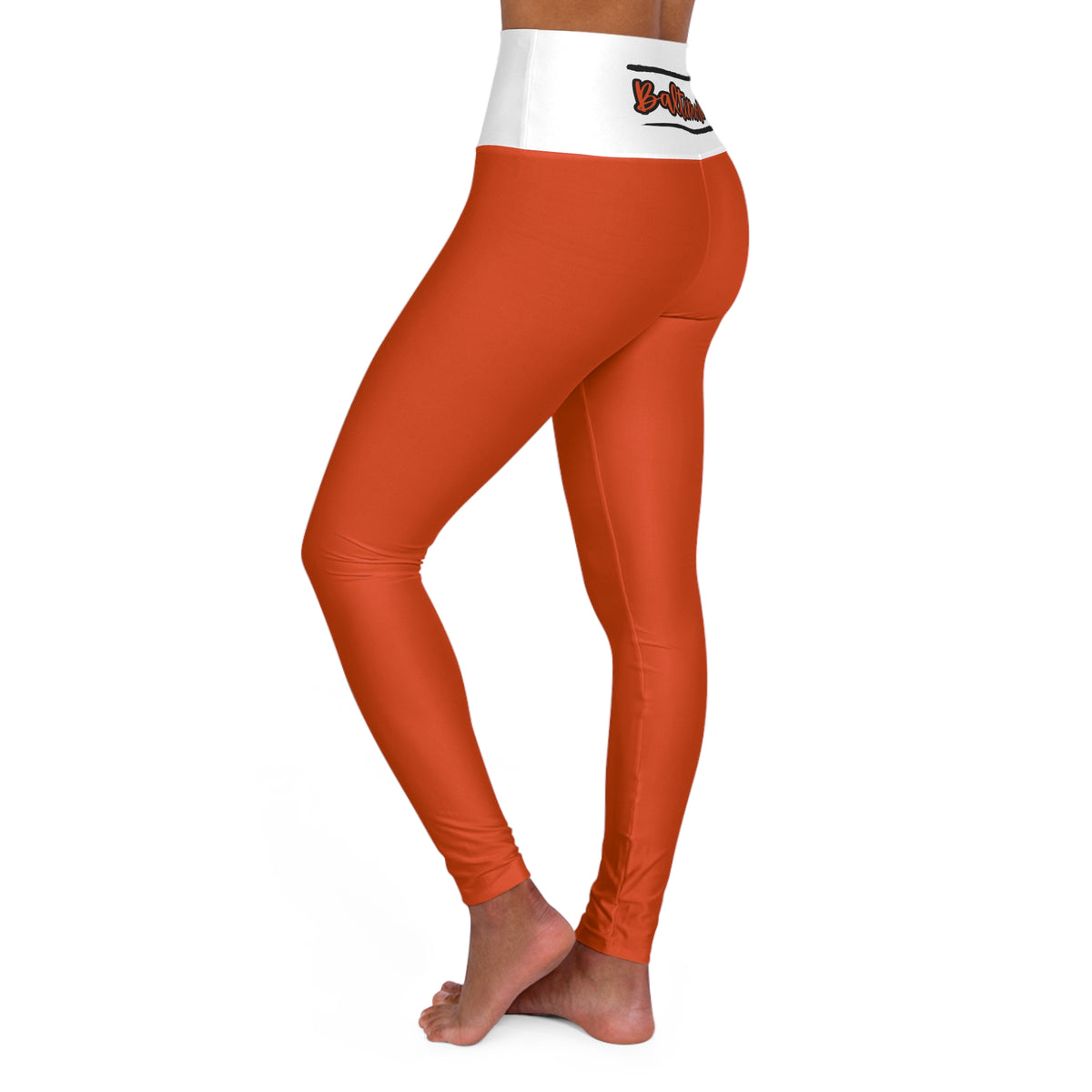 Orange and black High Waisted Yoga Leggings, Baltimore leggings, Baltimore baseball fan leggings, cute yoga pants, gift