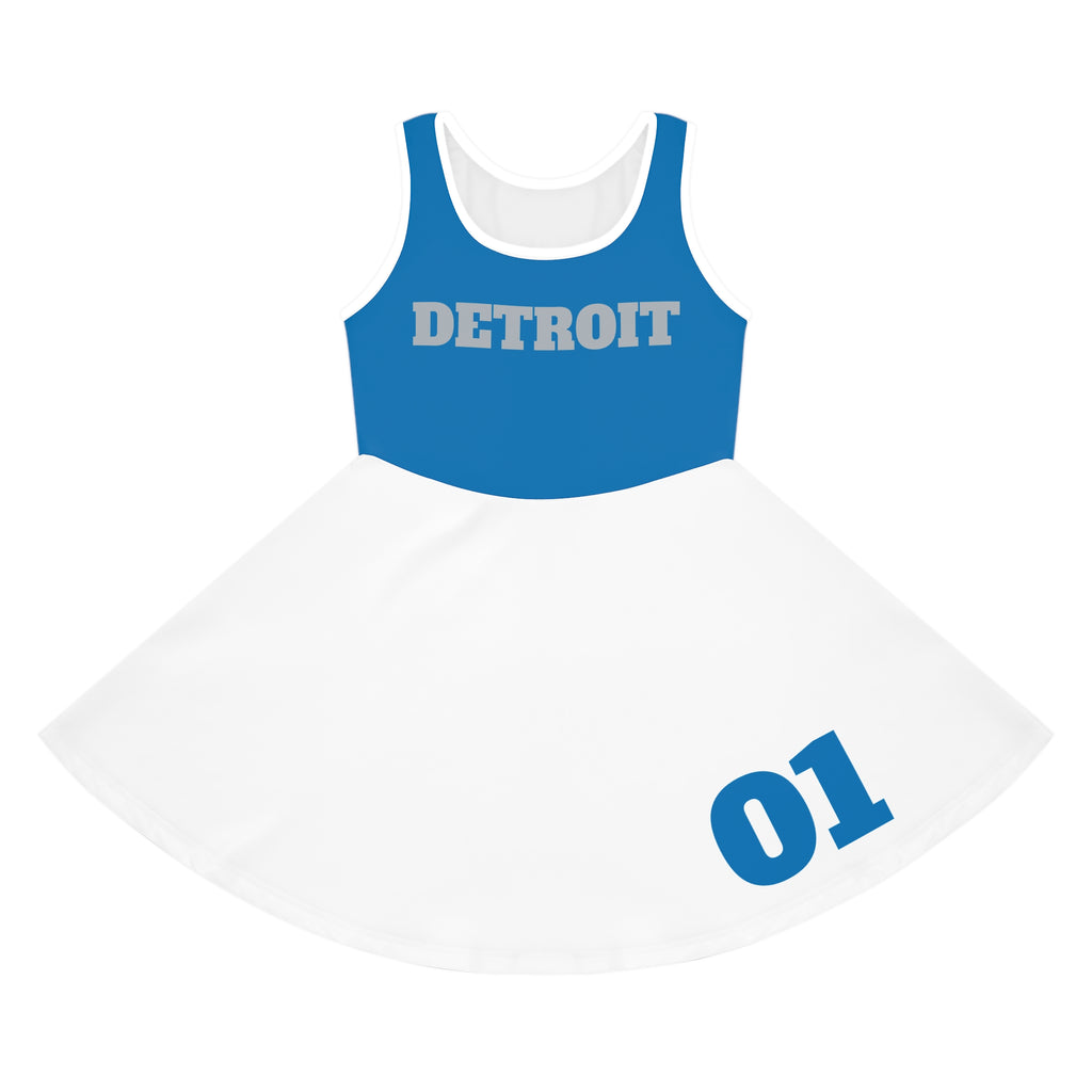 Detroit football themed Girls' dress, football fan Dress, game day Outfit, Birthday Gift, Toddler Dress, Christmas gift, matching dresses