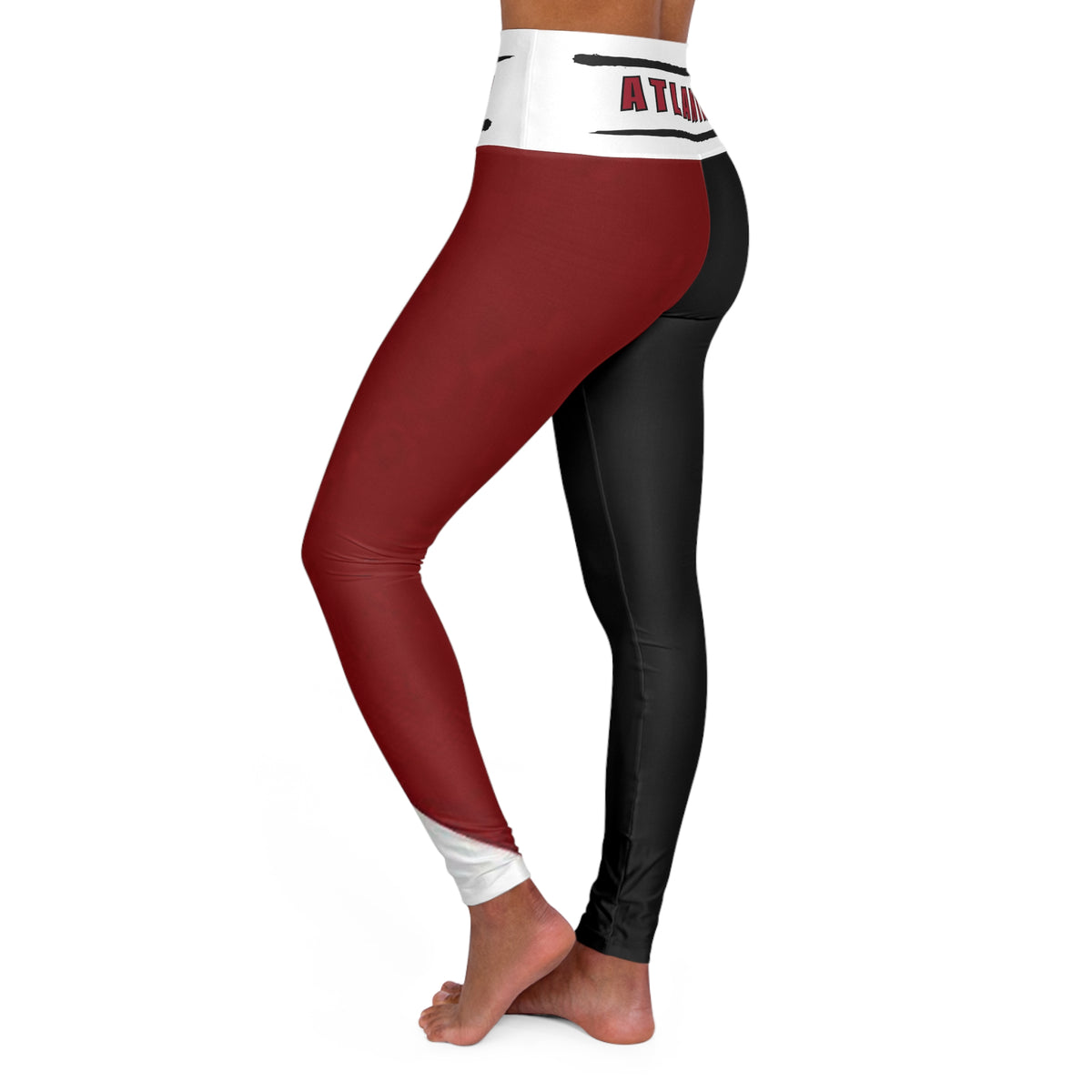 Atlanta Football Themed High Waisted Yoga Leggings