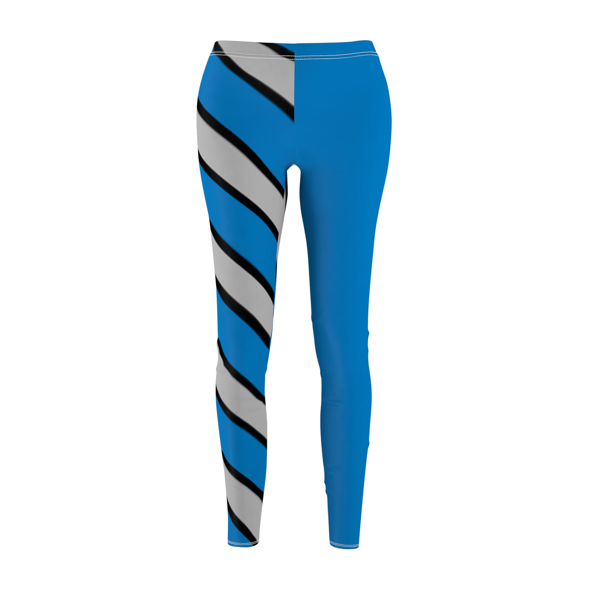 Blue and Grey Striped Leggings, Carolina Football Themed pants, Football fan gift, Game day leggings, Christmas gift
