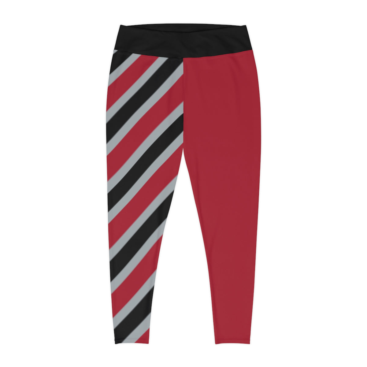 Red, grey and black striped Plus Size Leggings, Atlanta Football Themed Leggings, Women's Leggings, gift, Cute leggings, Plus size fashion