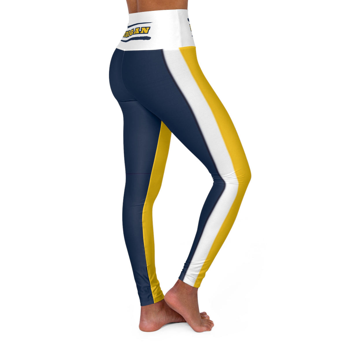 University of Michigan Themed High Waisted Yoga Leggings