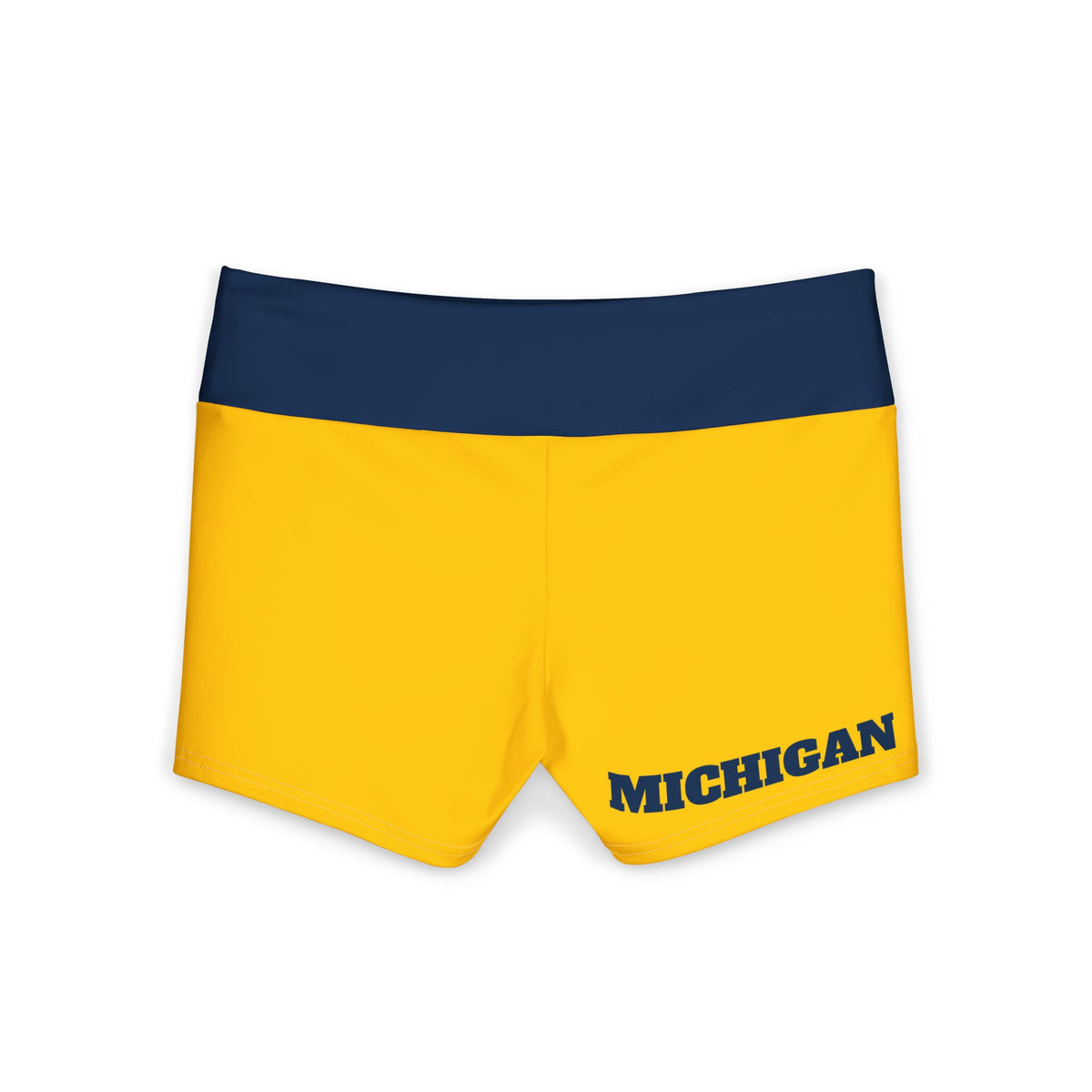 Michigan Yoga Shorts | Yellow and blue shorts, college gear, summer shorts, football fan shorts, student pride, alumni gift, matching shorts