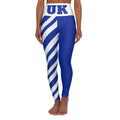 Blue and White Striped High Waisted Yoga Leggings, University of Kentucky Themed Leggings, Women's Leggings, School Spirit, Gift