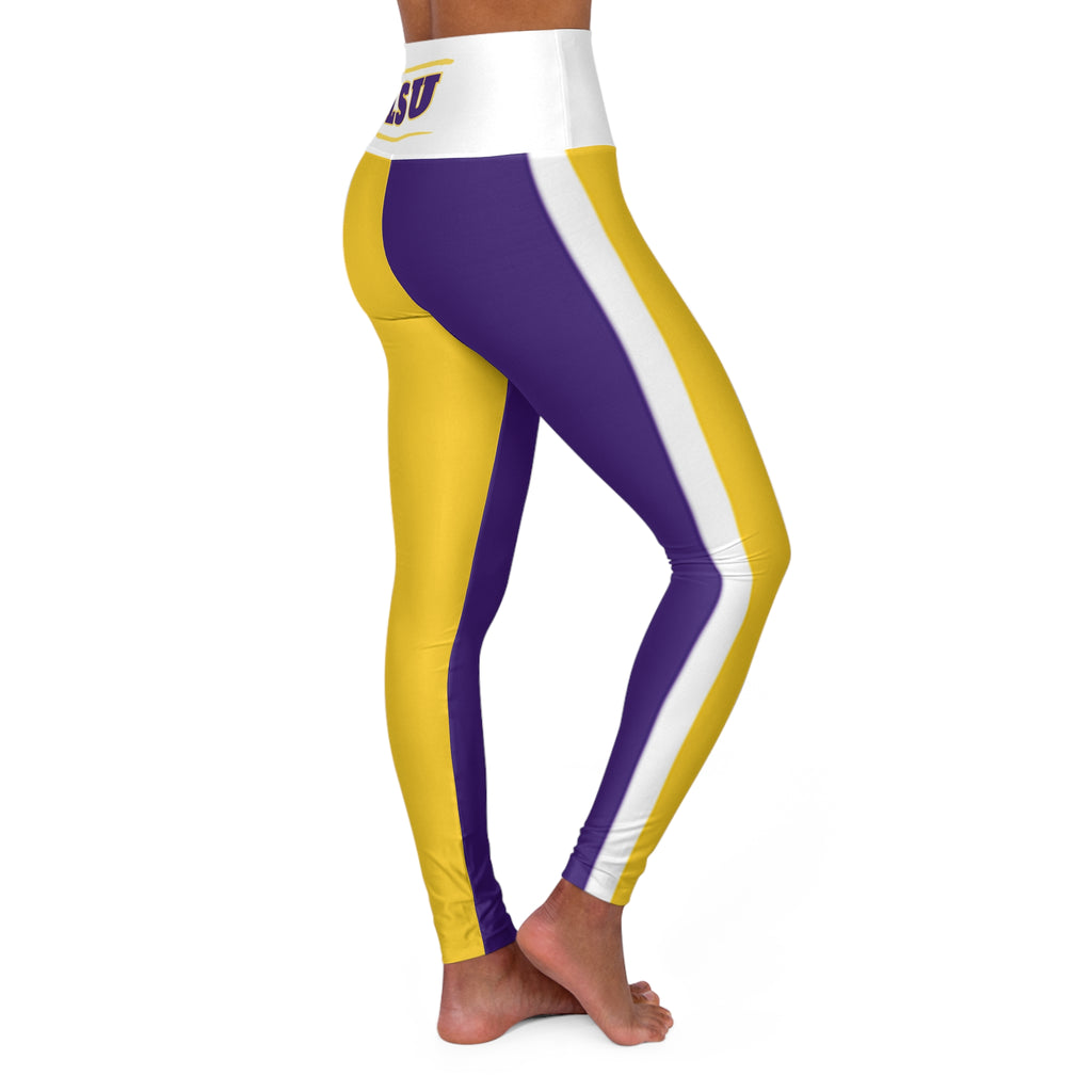 Louisiana Football themed High Waisted Yoga Leggings, Louisiana Leggings, Women's Leggings, Cute Yoga Pants,  gift,  tigers football, alumni